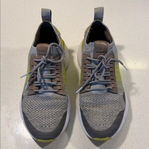 Cole Haan ZERO GRAND Gray and Yellow Knit Sneakers